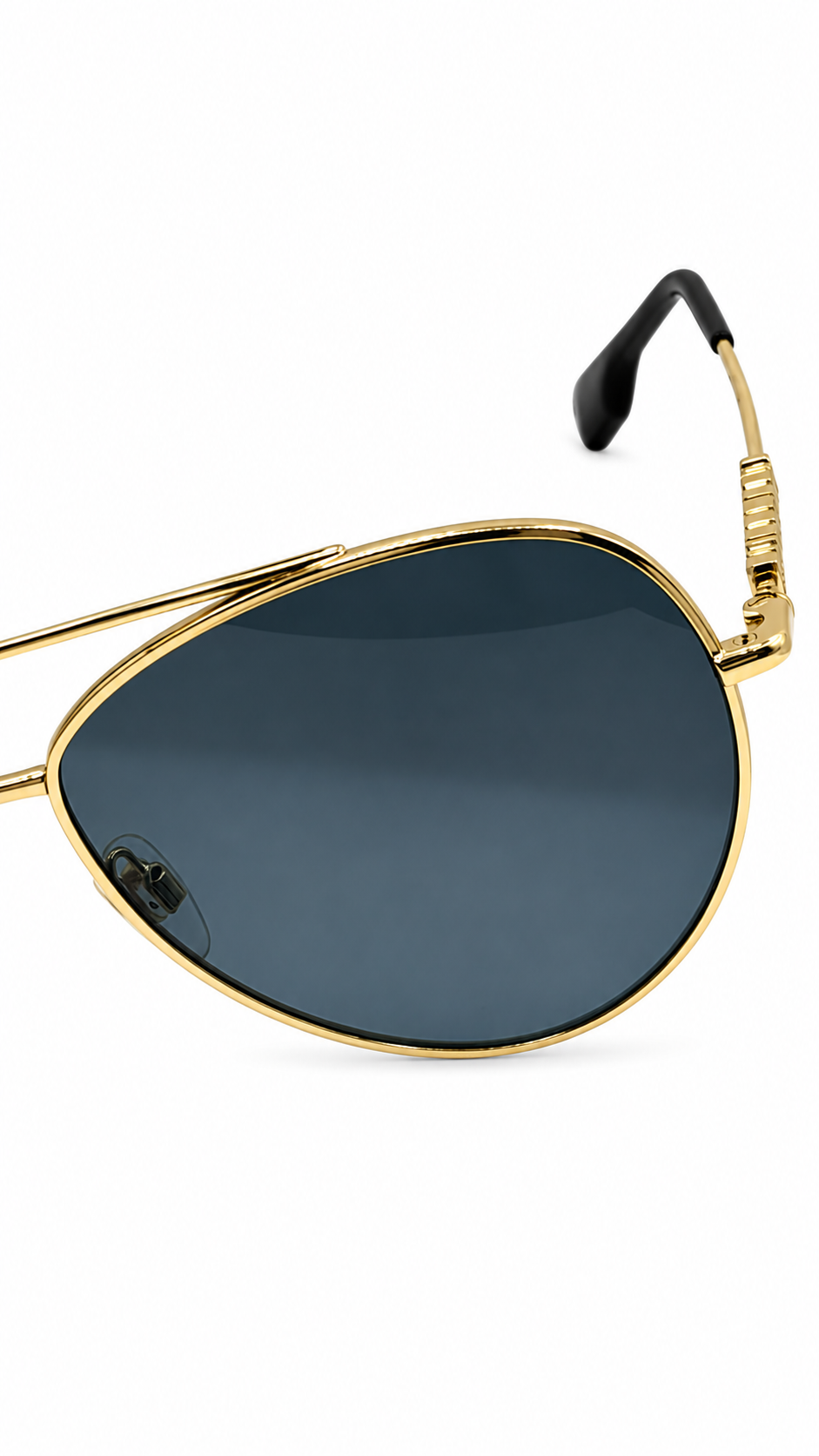 Burberry B 3117 1109/71 58mm Gold Metal Pilot Aviator Sunglasses Dark Grey Lenses