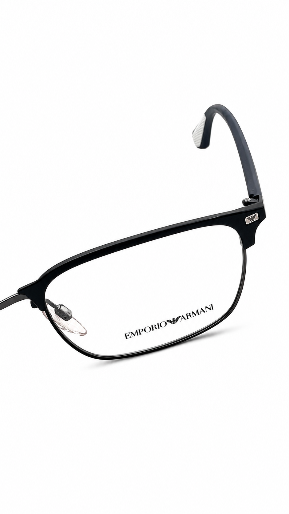 Emporio Armani EA1114 3018 Matte Blue Metal Rectangular Eyeglasses 54mm