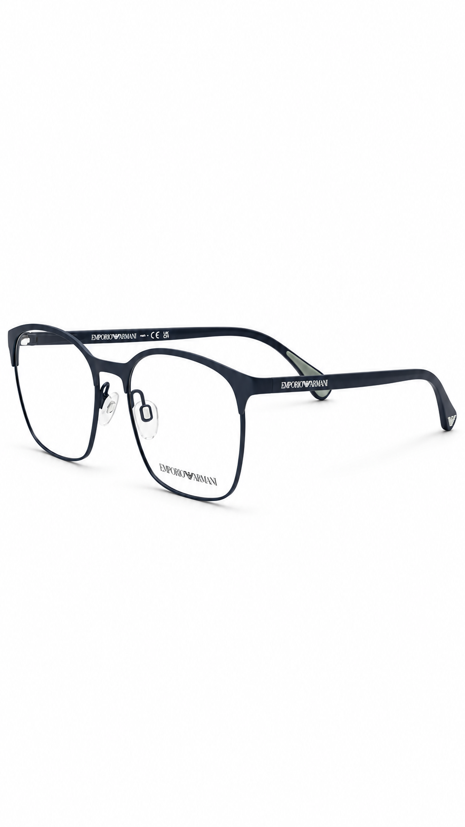 Emporio Armani EA1114 3018 Matte Blue Metal Rectangular Eyeglasses 54mm