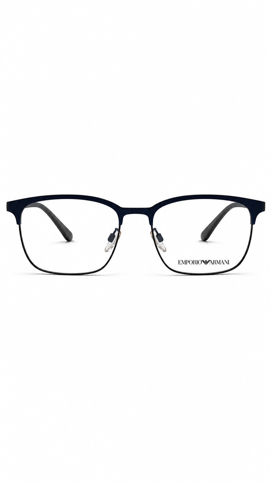 Emporio Armani EA1114 3018 Matte Blue Metal Rectangular Eyeglasses 54mm