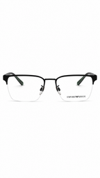 Emporio Armani EA1137 3001 Matte Black Semi-Rimless Rectangular Eyeglasses 54mm