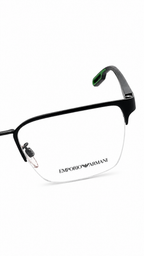 Emporio Armani EA1137 3001 Matte Black Semi-Rimless Rectangular Eyeglasses 54mm