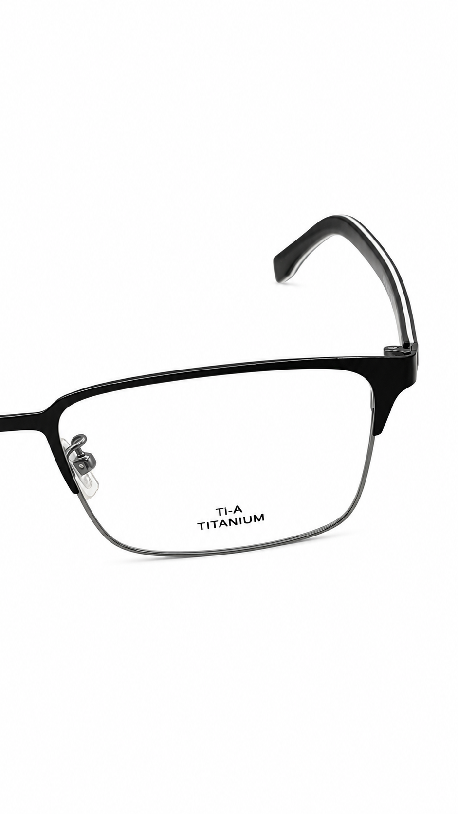 Hugo Boss BOSS 0808/F QIL Titanium Matte Black Rectangular Eyeglasses 56mm