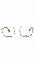 Marchon NYC M-4501 711 Light Gold Hexagonal Metal Eyeglasses 53mm