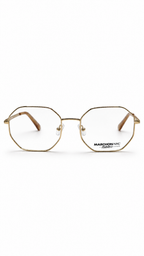 Marchon NYC M-4501 711 Light Gold Hexagonal Metal Eyeglasses 53mm