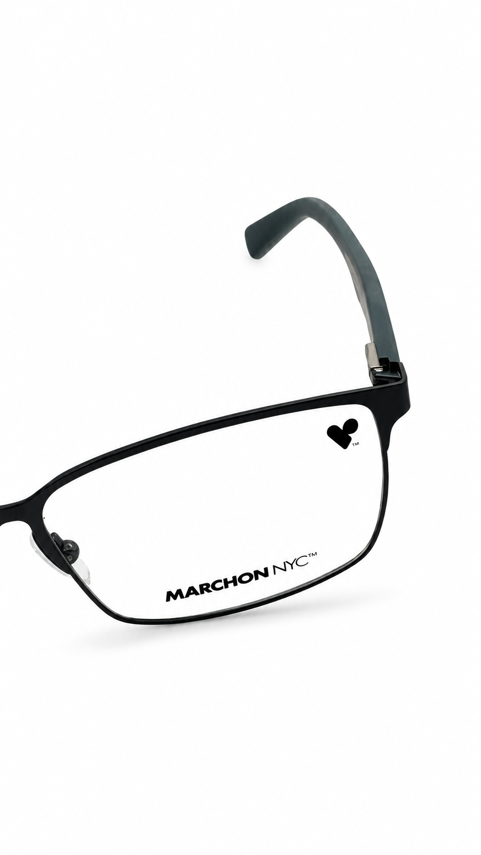 Marchon NYC M-POWELL 033 Gunmetal Metal Rectangular Eyeglasses 56mm