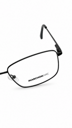 Marchon NYC M-2015 002 Matte Black Metal Rectangular Eyeglasses 58mm