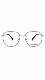 Calvin Klein CKJ20113A 001 Silver Black Metal Aviator Square Eyeglasses Frame 55mm