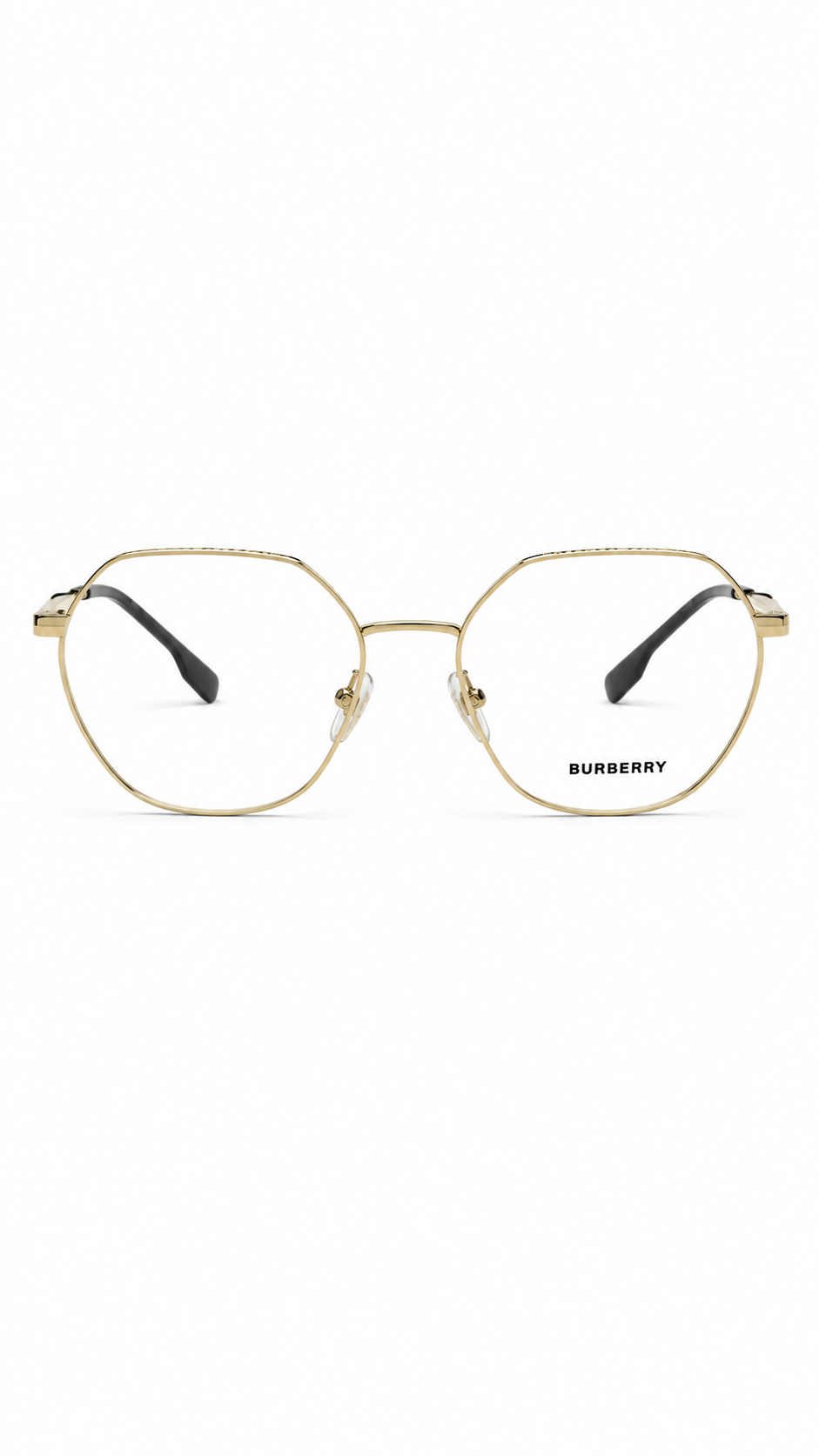 Burberry BE1350 1109 Gold Hexagonal Metal Eyeglasses Frames 56mm