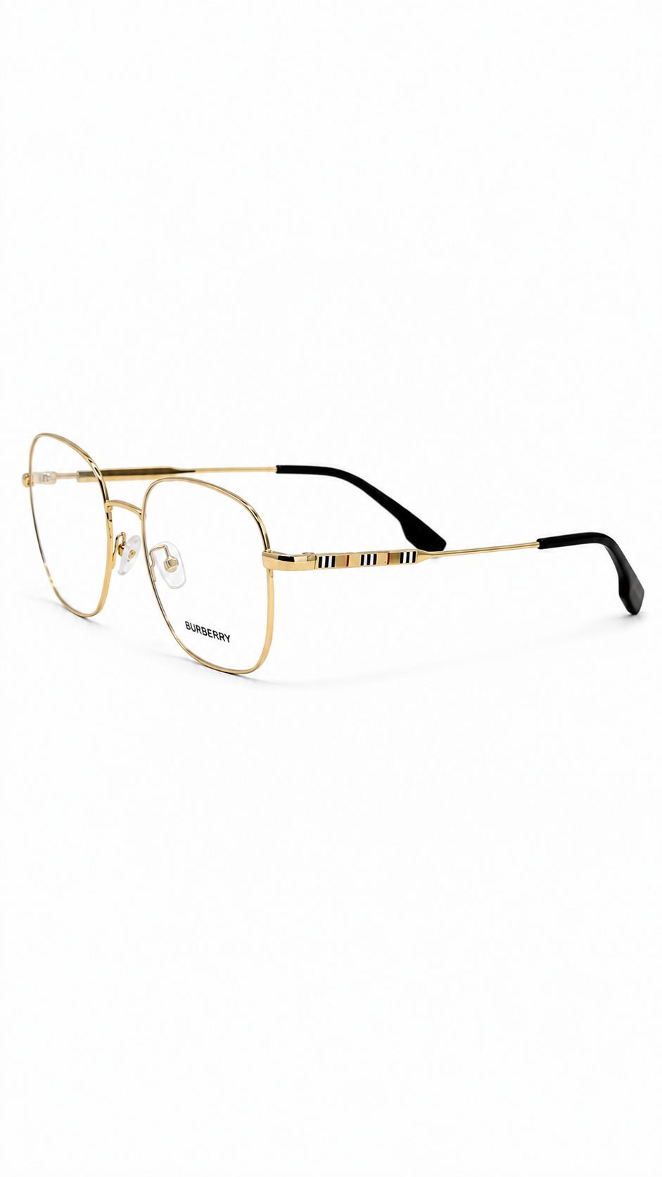 Burberry BE1350 1109 Gold Hexagonal Metal Eyeglasses Frames 56mm