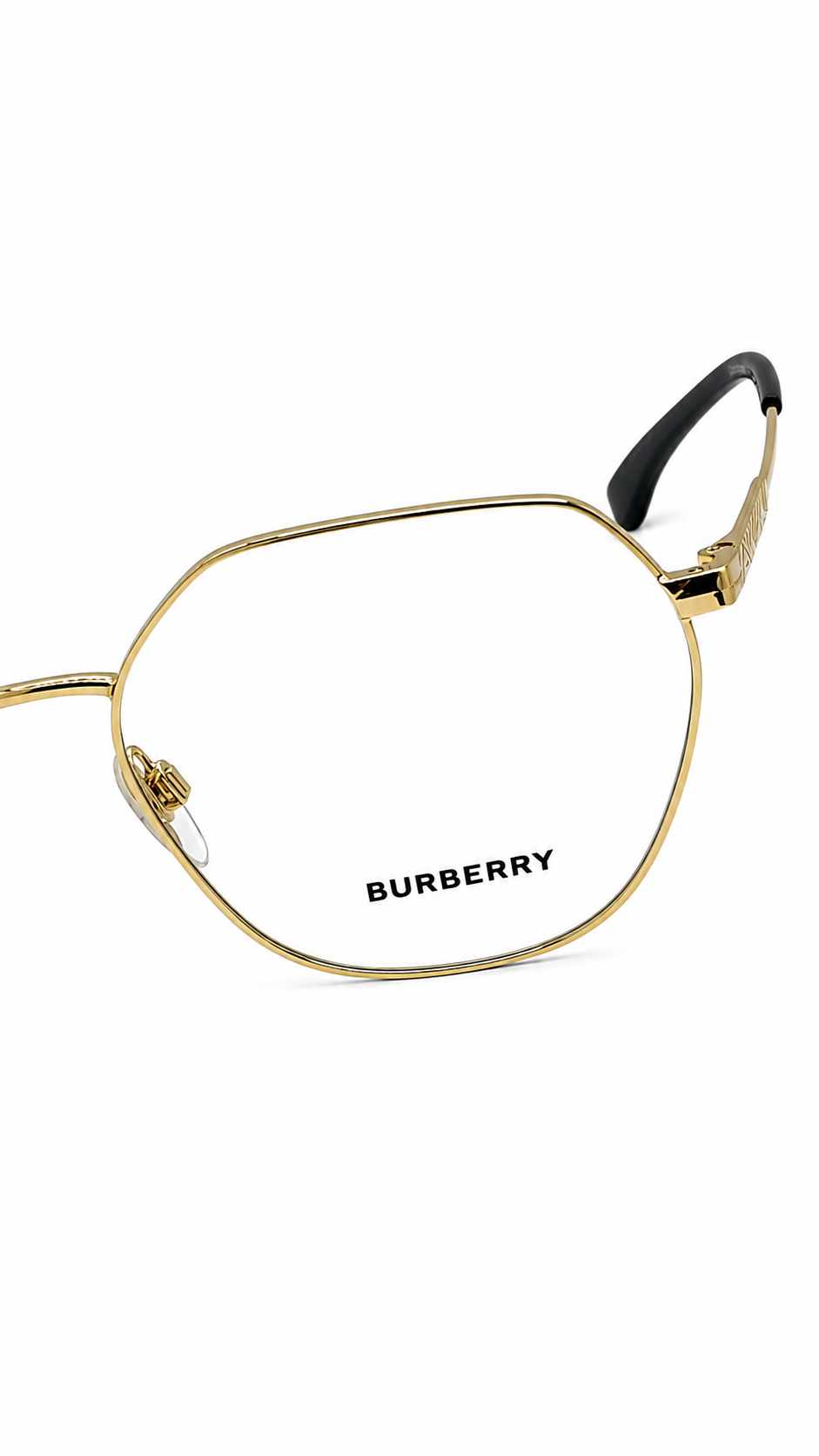 Burberry BE1350 1109 Gold Hexagonal Metal Eyeglasses Frames 56mm