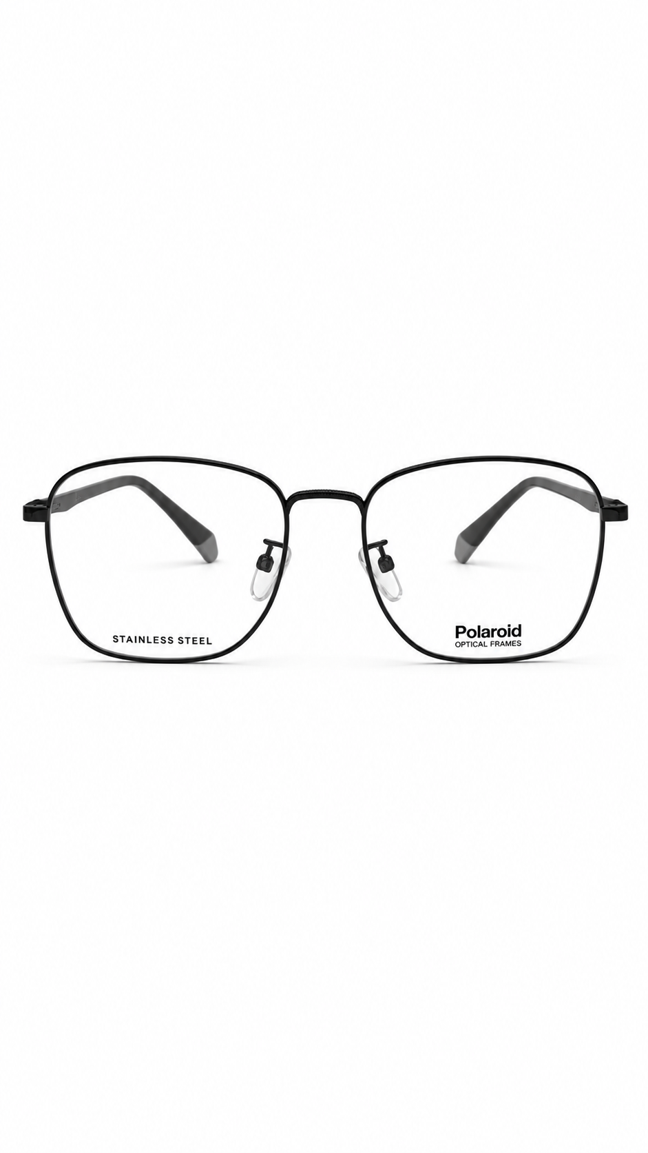Polaroid PLD D390/G V81 Dark Ruthenium Blue Stainless Steel Square Eyeglasses Frame