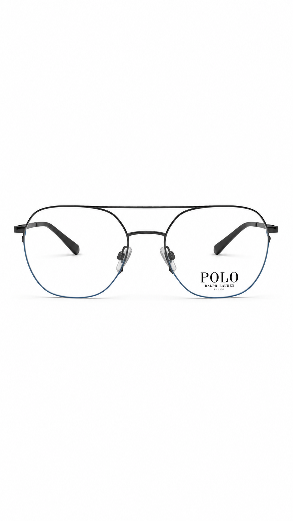 Polo Ralph Lauren PH1183 9002 Gunmetal Semi-Rimless Double Bridge Aviator Eyeglasses 54mm