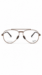 Ray-Ban RB6225V 1236 Copper Rose Gold Titanium Double Bridge Aviator Eyeglasses 58mm