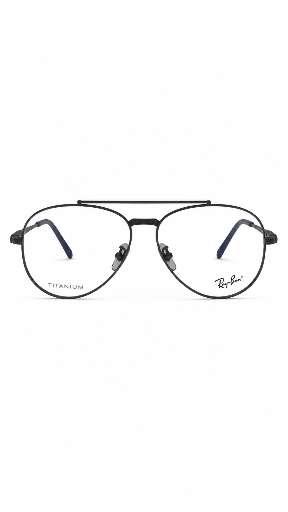 Ray-Ban RB6225V 1238 Dark Gunmetal Titanium Double Bridge Aviator Eyeglasses 58mm