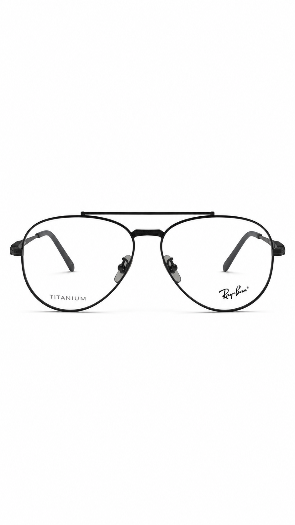 Ray-Ban RB6225V 1237 Matte Black Titanium Double Bridge Aviator Eyeglasses 58mm