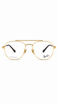 Ray-Ban RB3648V 2500 Arista Gold Double Bridge Square Aviator Eyeglasses 54mm