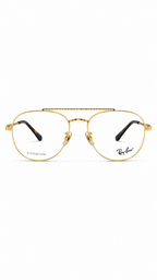 Ray-Ban RB3648V 2500 Arista Gold Double Bridge Square Aviator Eyeglasses 54mm