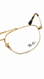 Ray-Ban RB3648V 2500 Arista Gold Double Bridge Square Aviator Eyeglasses 54mm