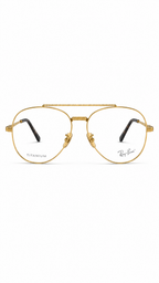 Ray-Ban RB8225V 1220 Antique Gold Titanium Double Bridge Aviator Eyeglasses 58mm