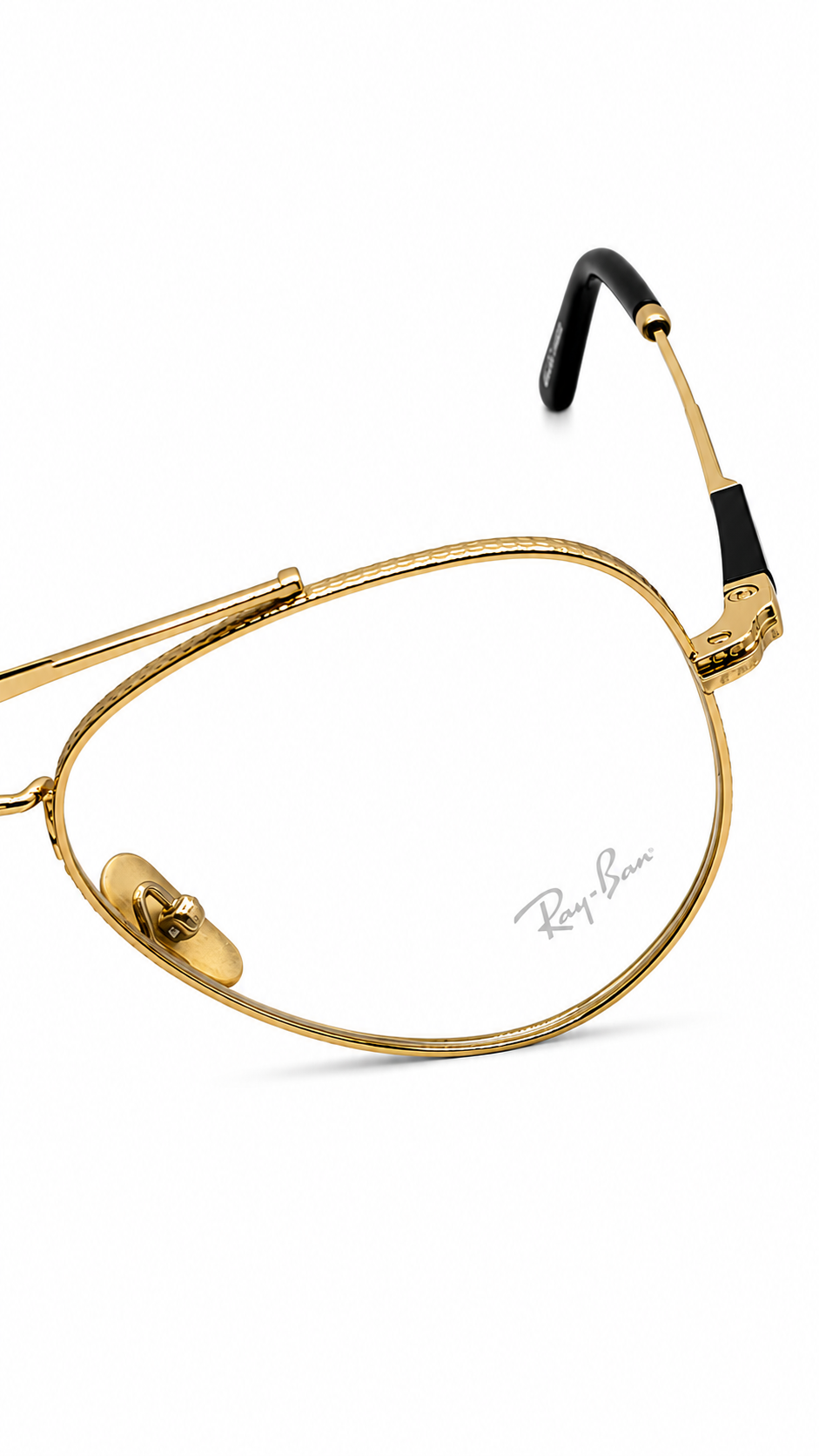 Ray-Ban RB8225V 1220 Antique Gold Titanium Double Bridge Aviator Eyeglasses 58mm
