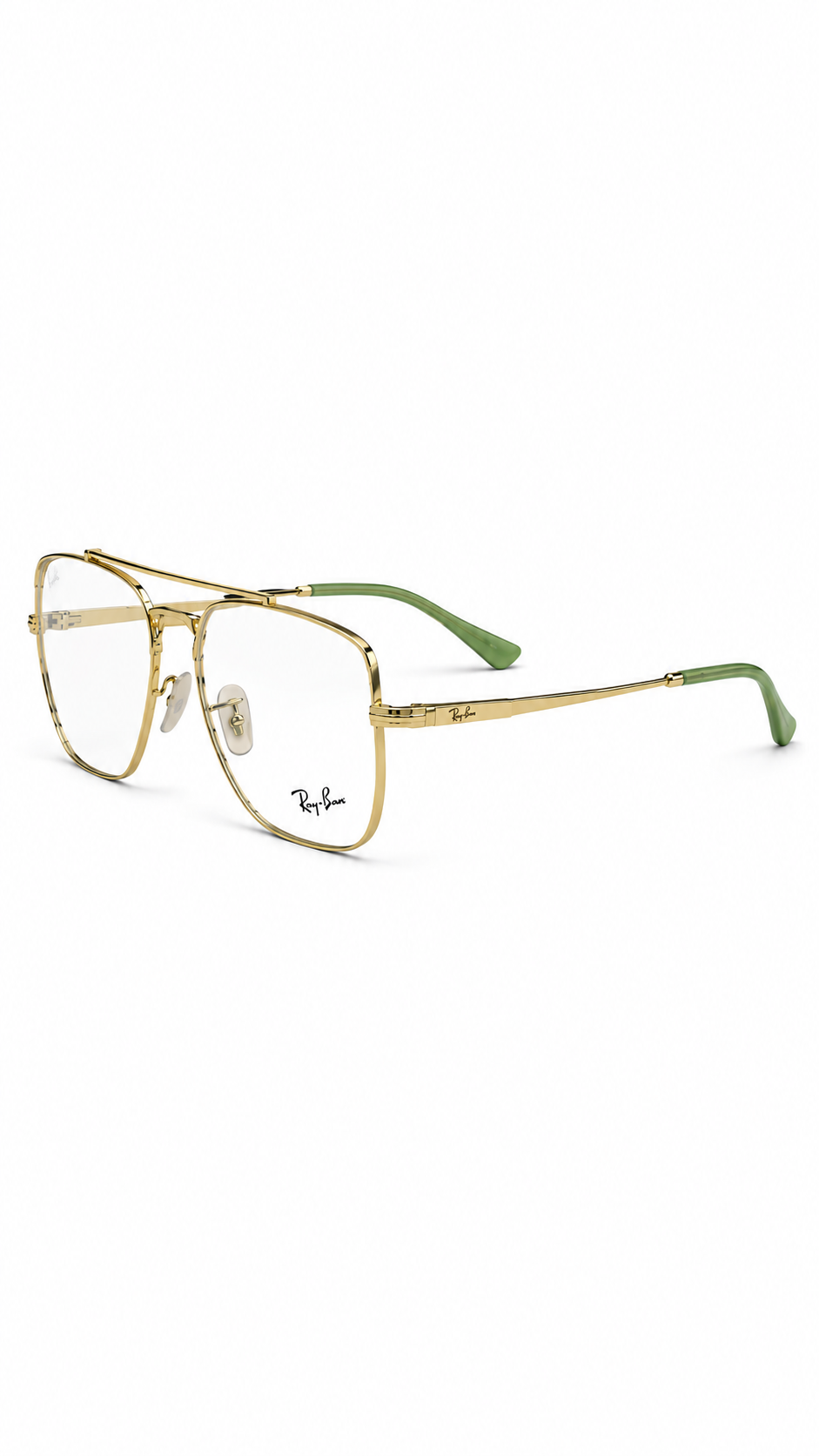 Ray-Ban RB3758V 2993 Light Gold Double Bridge Square Eyeglasses 54mm