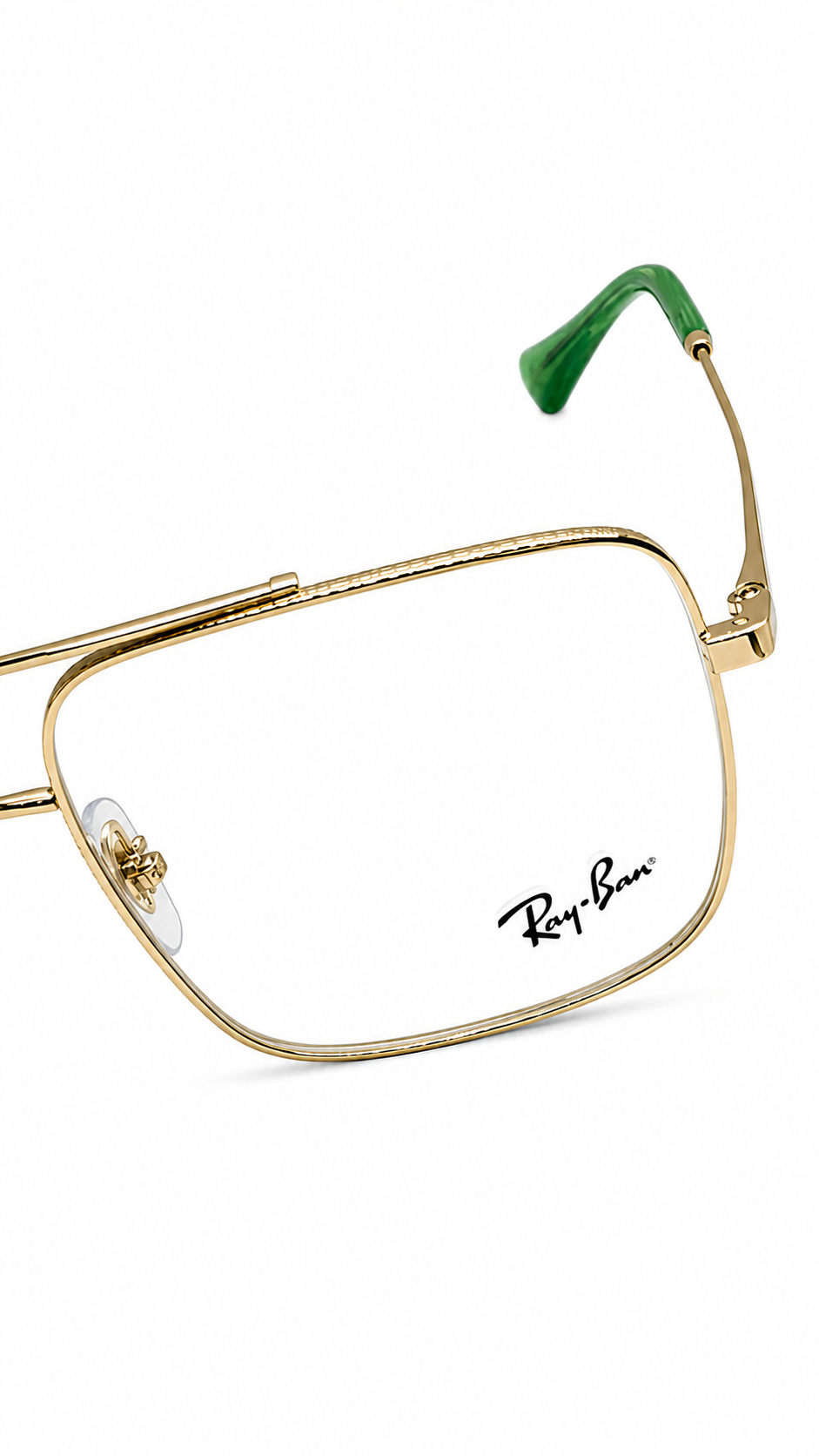 Ray-Ban RB3758V 2993 Light Gold Double Bridge Square Eyeglasses 54mm