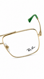 Ray-Ban RB3758V 2993 Light Gold Double Bridge Square Eyeglasses 54mm