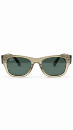 Ray-Ban RB0840SF Translucent Beige Acetate Square Sunglasses Classic Green G-15 Lenses 50mm