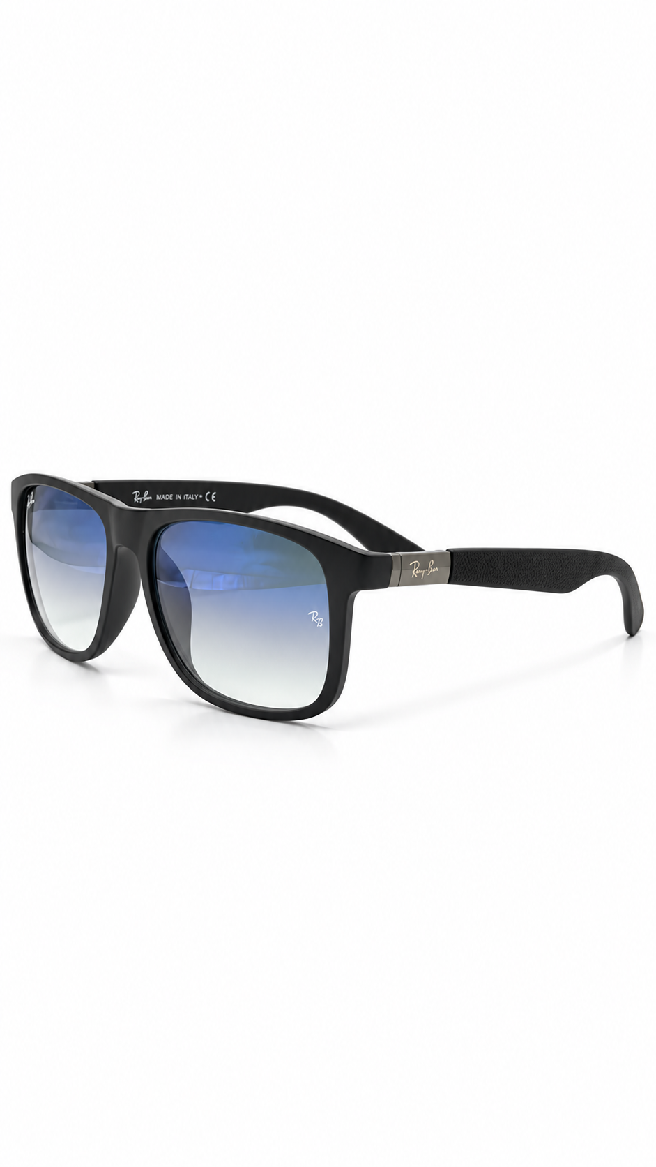Ray-Ban RB4220 Matte Black Square Rectangular Sunglasses Blue Gradient Lenses 55mm