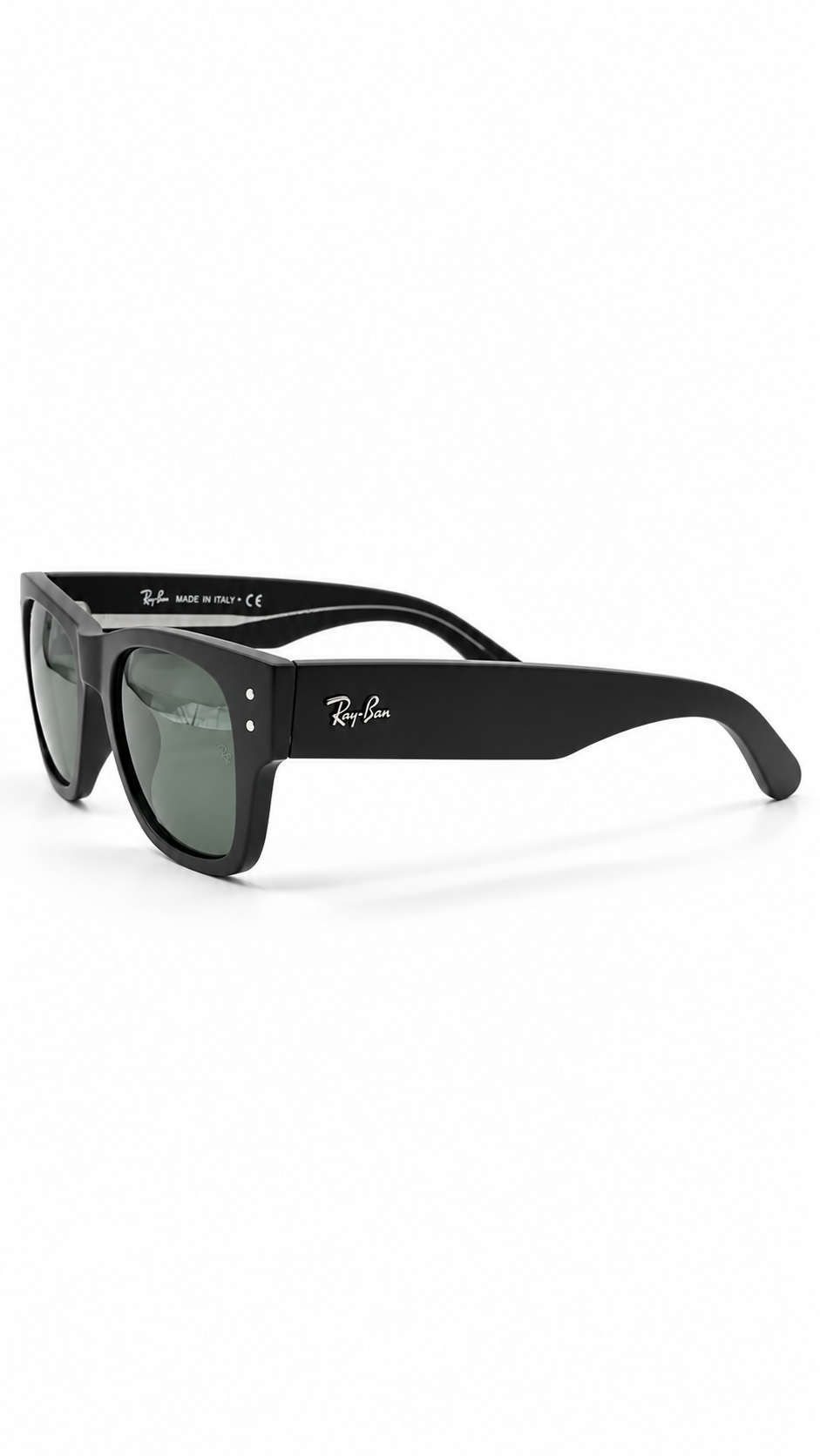 Ray-Ban RB0840SF Matte Black Acetate Mega Wayfarer Sunglasses Classic Green G-15 Lenses 50mm