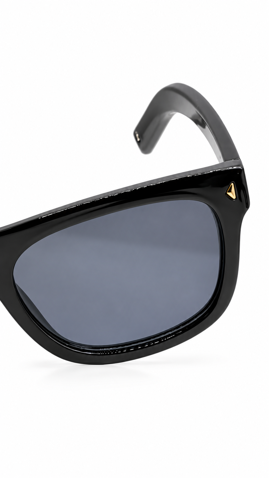Prada PR B12S Glossy Black Square Rectangular Sunglasses Dark Grey Lenses 55mm