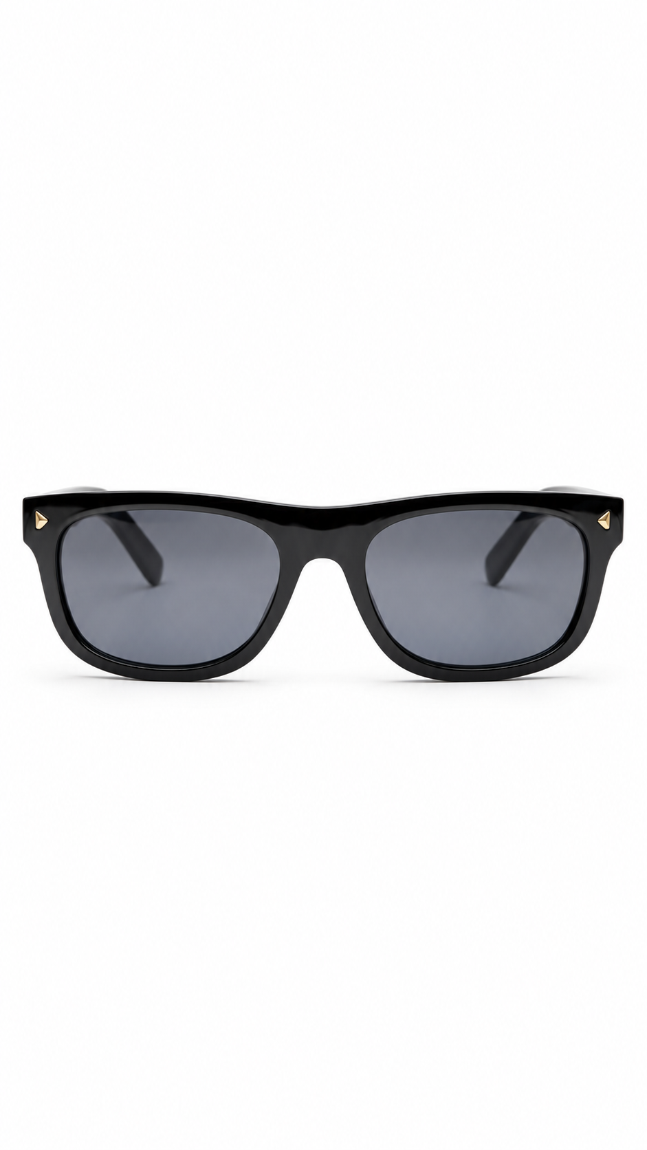 Prada PR B12S Glossy Black Square Rectangular Sunglasses Dark Grey Lenses 55mm
