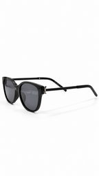 Saint Laurent SL 4800 Black Cat-Eye Sunglasses Silver YSL Logo Hinge Dark Grey Lenses 54mm