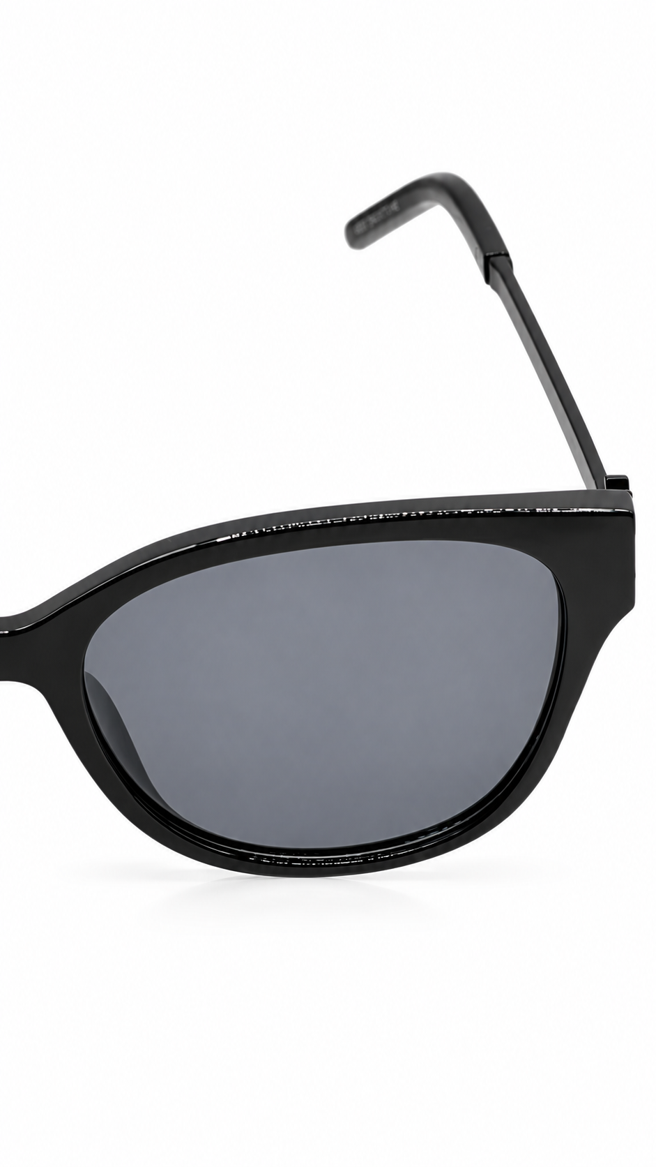 Saint Laurent SL 4800 Black Cat-Eye Sunglasses Silver YSL Logo Hinge Dark Grey Lenses 54mm