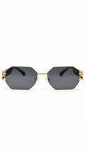 Maybach TC9126 Geometric Octagonal Sunglasses Gold Frame Black Temples Dark Grey Lenses 58mm