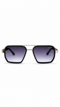 Gucci T9963 Silver & Black Metal Double Bridge Sunglasses Gradient Lenses 54mm
