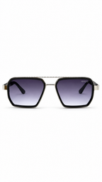 Gucci T9963 Silver & Black Metal Double Bridge Sunglasses Gradient Lenses 54mm