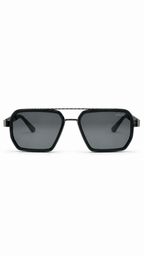 Gucci T0963 Dark Gunmetal & Black Double Bridge Sunglasses Grey Lenses 54mm