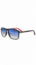 Ray-Ban RB8224 Black & Red Carbon Fiber Square Sunglasses Blue Gradient Lenses 53mm
