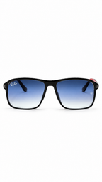 Ray-Ban RB8224 Black & Red Carbon Fiber Square Sunglasses Blue Gradient Lenses 53mm