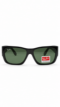 Ray-Ban RB2187 Black Acetate Rectangular Sunglasses Classic G-15 Green Lenses 54mm