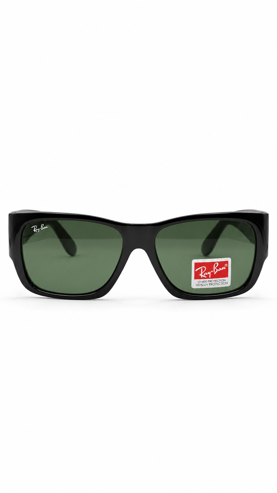Ray-Ban RB2187 Black Acetate Rectangular Sunglasses Classic G-15 Green Lenses 54mm