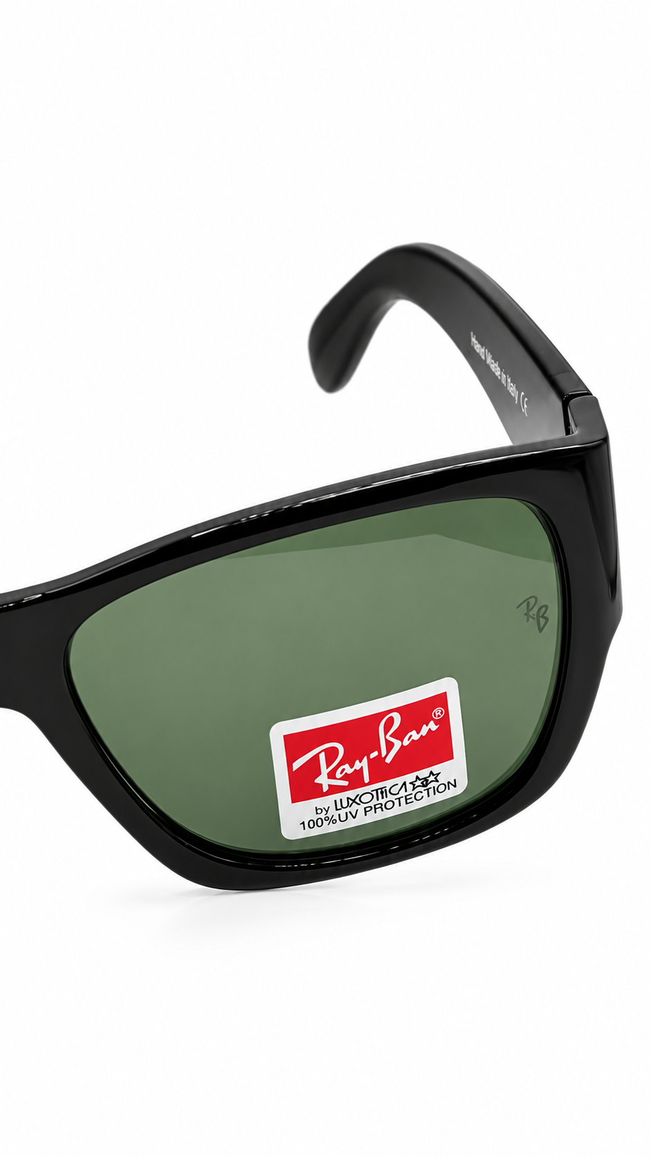 Ray-Ban RB2187 Black Acetate Rectangular Sunglasses Classic G-15 Green Lenses 54mm