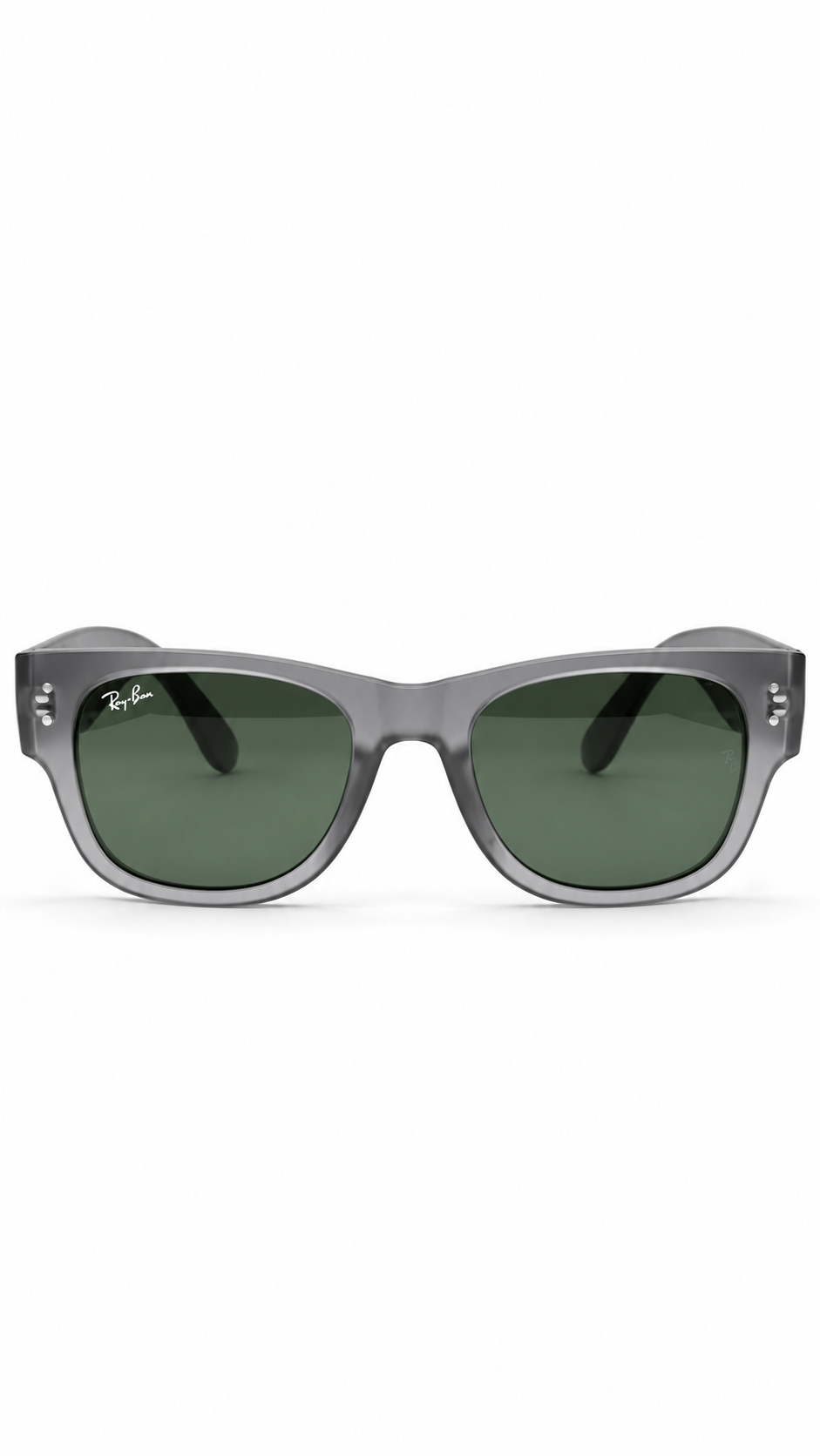 Ray-Ban RB0840SF Translucent Grey Acetate Square Sunglasses Classic Green G-15 Lenses 50mm