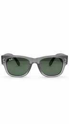 Ray-Ban RB0840SF Translucent Grey Acetate Square Sunglasses Classic Green G-15 Lenses 50mm