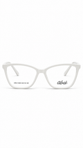 Alask CRK-740M Square Cat-Eye Optical Glasses Matte White Acetate Full Rim Clear Lenses 54mm