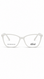 Alask CRK-740M Square Cat-Eye Optical Glasses Matte White Acetate Full Rim Clear Lenses 54mm