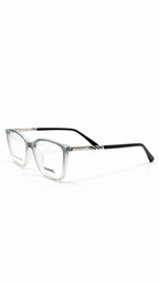 Chanel TR6837 C7 Soft Cat-Eye Optical Glasses Gradient Grey Clear Frame Silver Accent Temples Clear Lenses 52mm