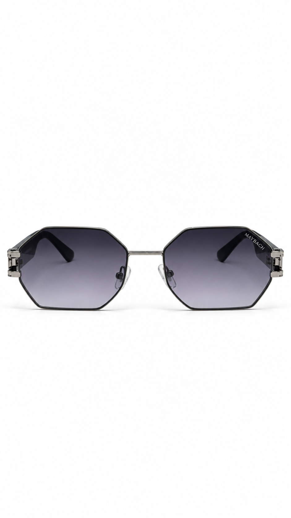 Maybach TS9126 Octagonal Sunglasses – Silver Metal / Grey Gradient Lenses (58mm)